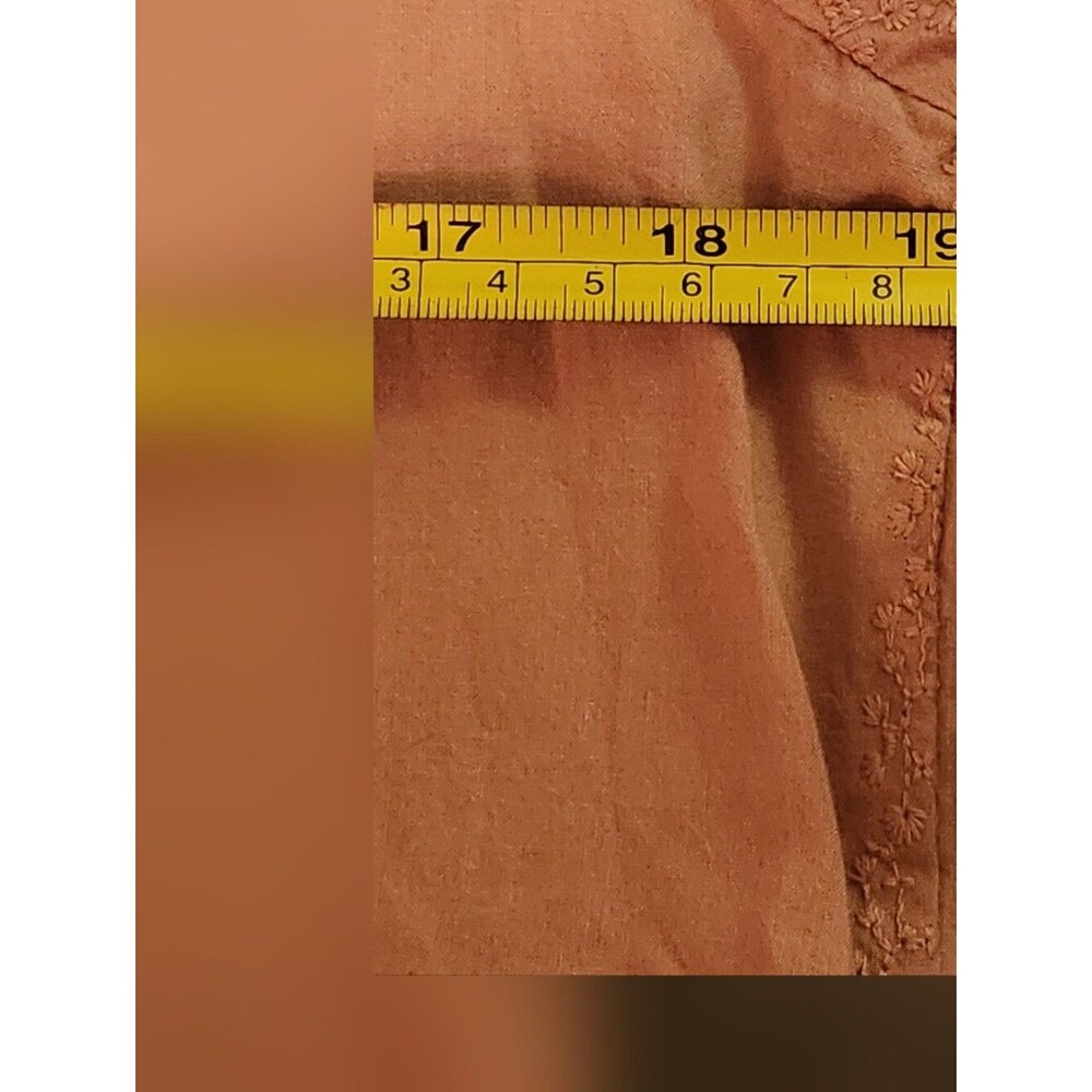 Universal Threads Peach Ruffled Square-Neck Blouse Size Large - Picture 7 of 10